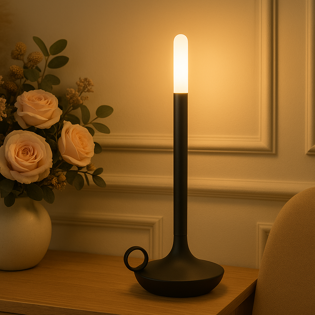 Luminária de Mesa Estilo Vela Sem Fio