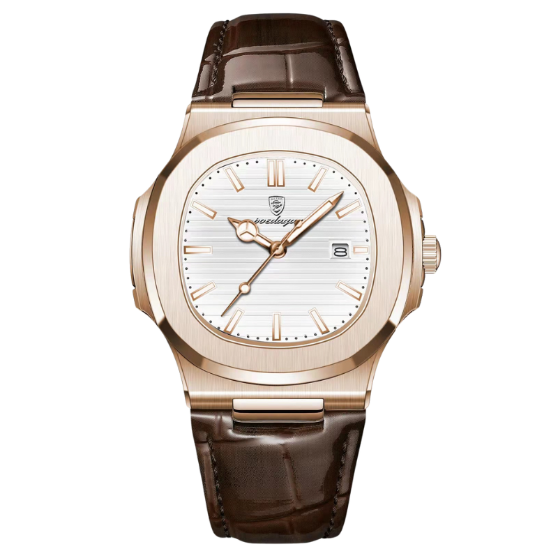 Relógio Quartzo Quadrado - Rosé Dourado