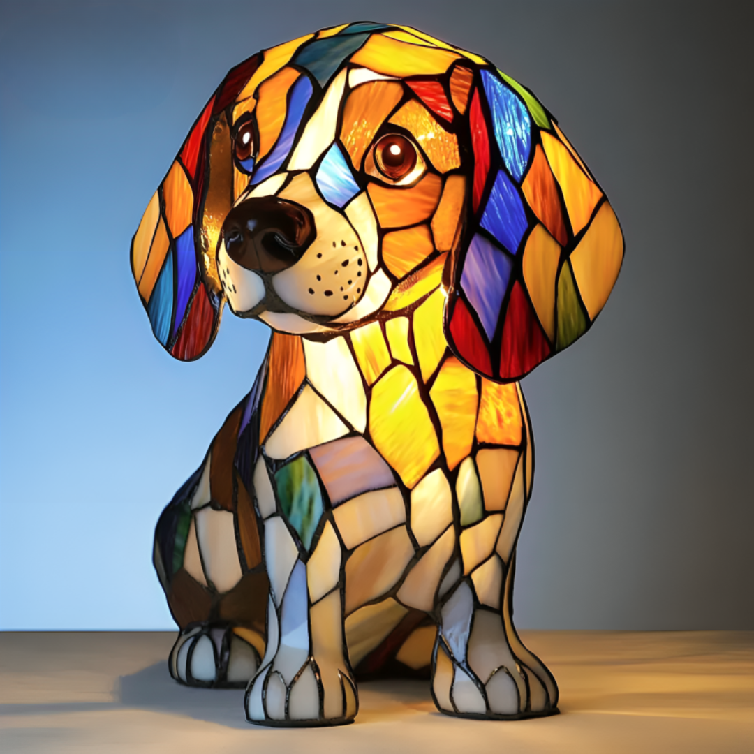 Gato Minoes – Luminária Artesanal em Vitral