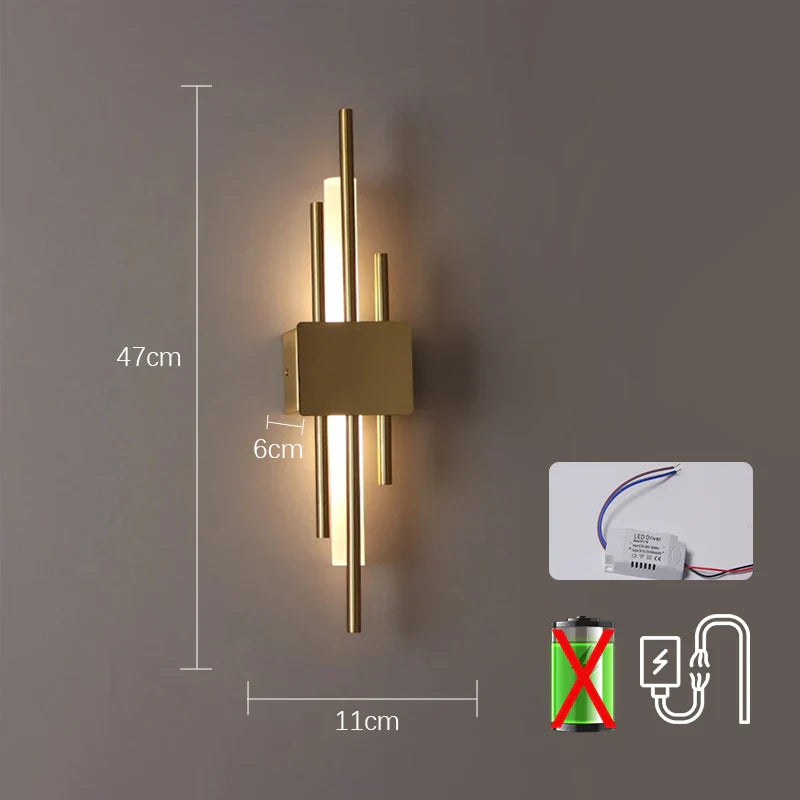 Lâmpada de parede LED recarregável Nordic, Iluminação interior, Quarto, Cabeceira, Sala de Estar, Casa, Escadas, Lâmpadas de Decoração, Moderno