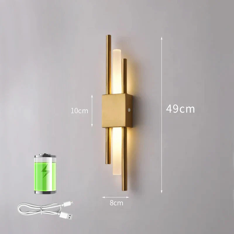 Lâmpada de parede LED recarregável Nordic, Iluminação interior, Quarto, Cabeceira, Sala de Estar, Casa, Escadas, Lâmpadas de Decoração, Moderno