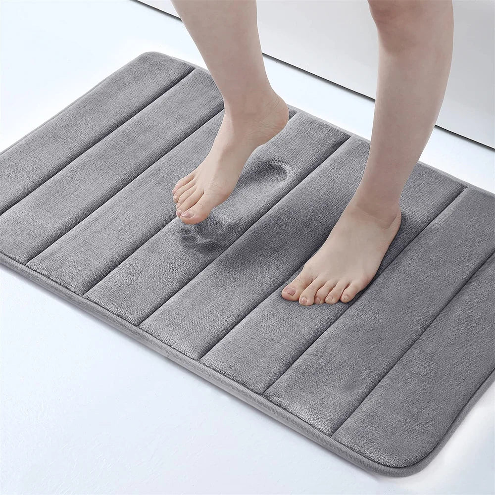 Olanly antiderrapante tapete de banho de espuma de memória absorvente de água tapete de banho grosso banheiro ultra macio tapetes de banheiro gadgets