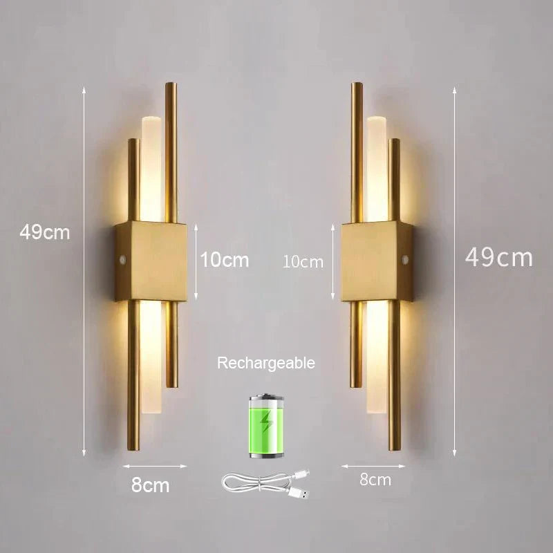 Lâmpada de parede LED recarregável Nordic, Iluminação interior, Quarto, Cabeceira, Sala de Estar, Casa, Escadas, Lâmpadas de Decoração, Moderno