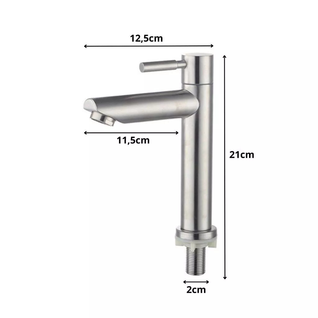 Torneira para Banheiro Inox Premium Sevilha
