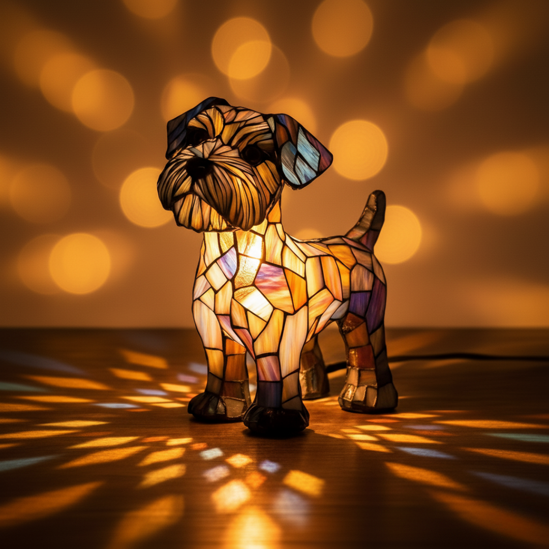 Terrier – Luminária Artesanal em Vitral