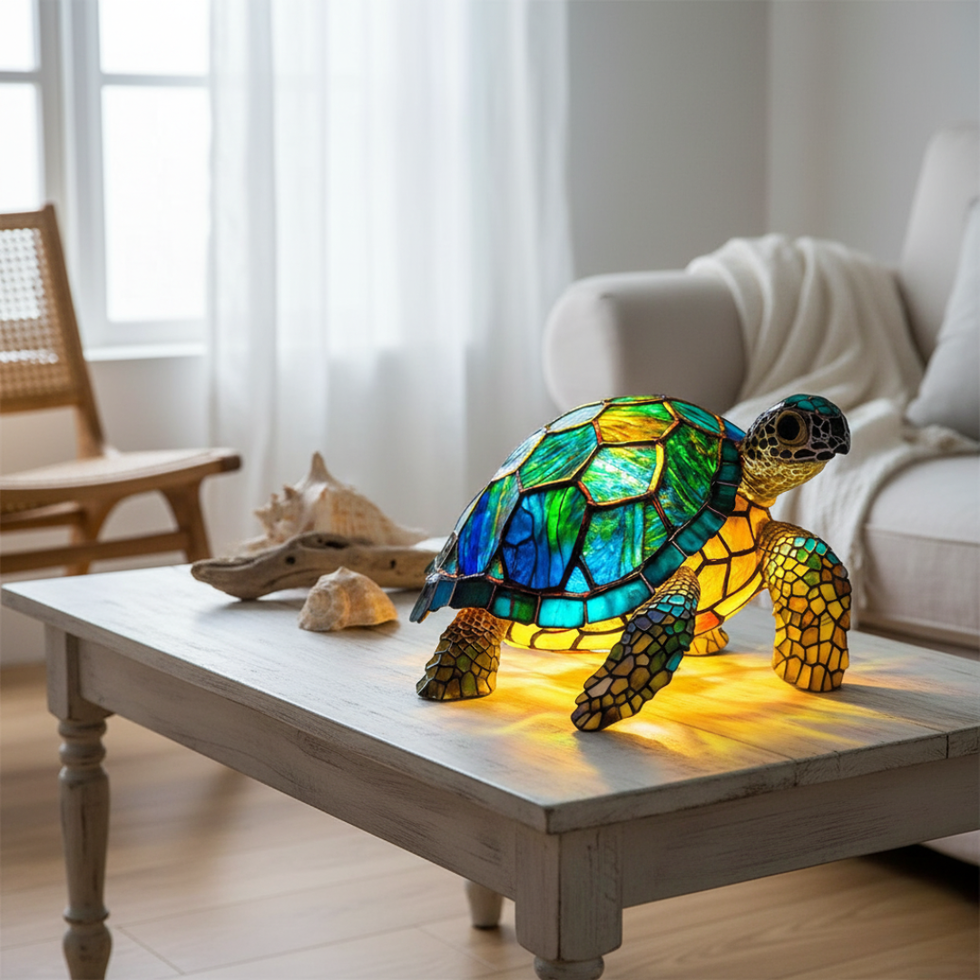 Tartaruga de Molokai – Luminária Artesanal em Vitral