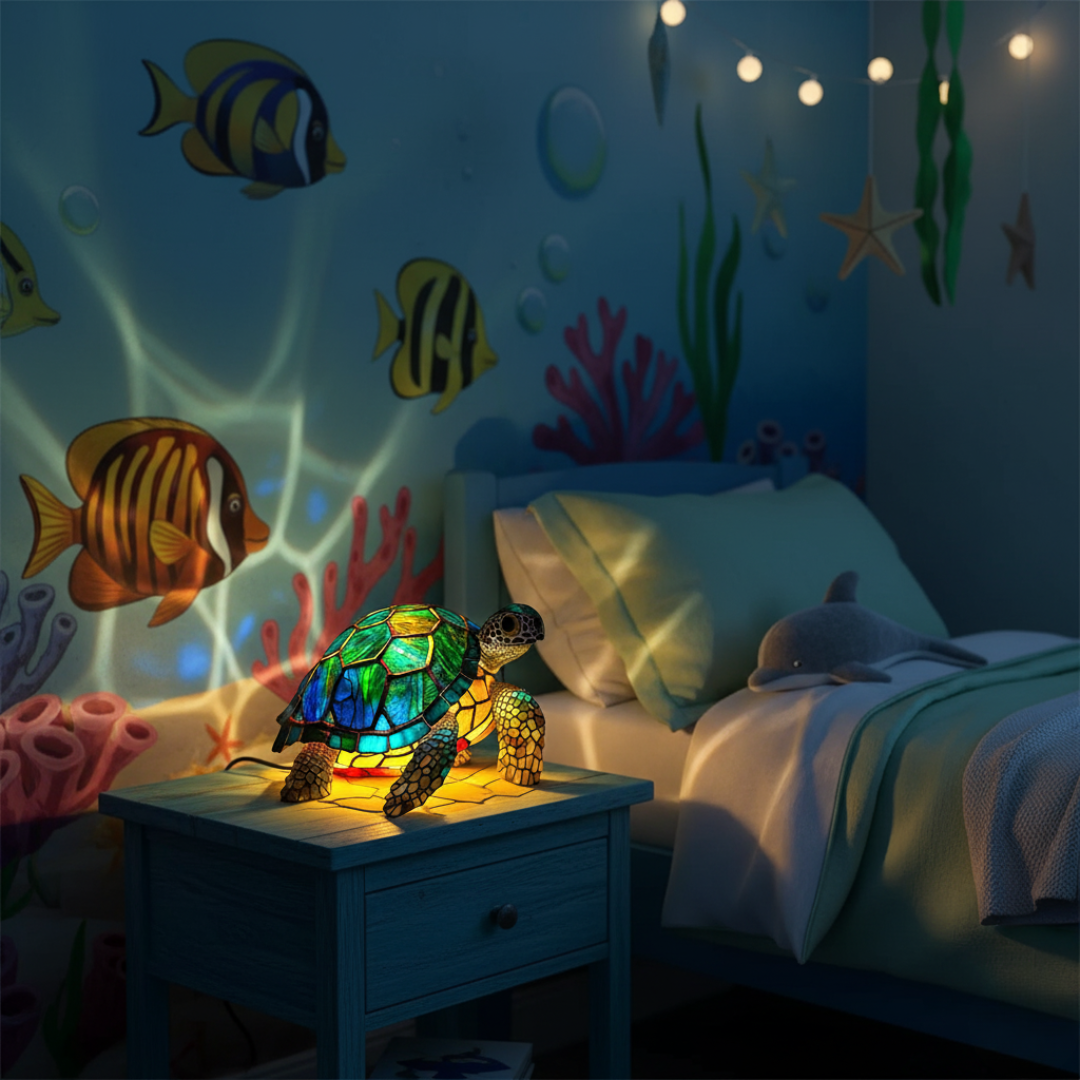 Tartaruga de Molokai – Luminária Artesanal em Vitral