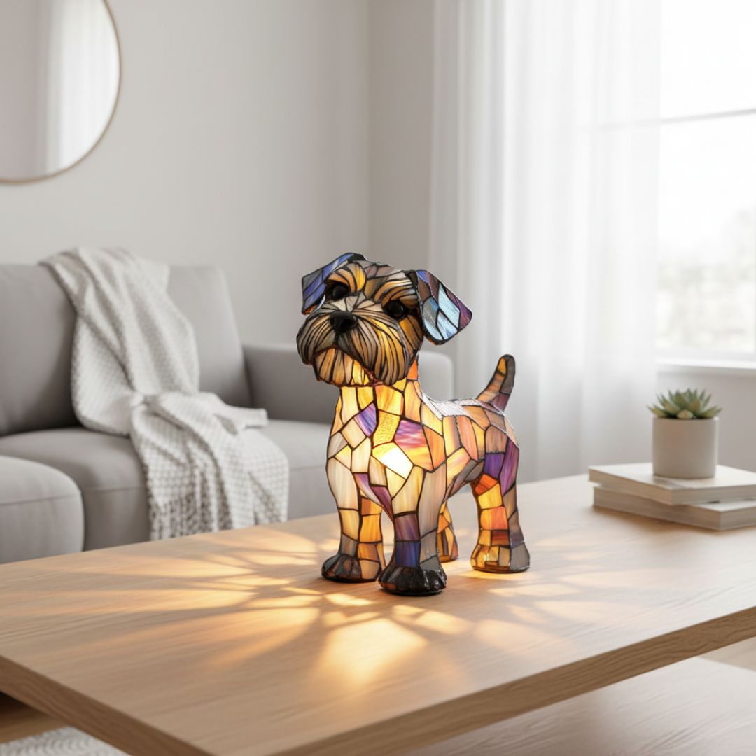 Terrier – Luminária Artesanal em Vitral