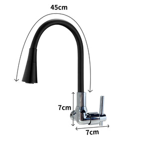 Gourmet Faucet com Jet Cone Duplo, Cozinha Faucet Flexível, Parede Preta, 1/4 Voltar