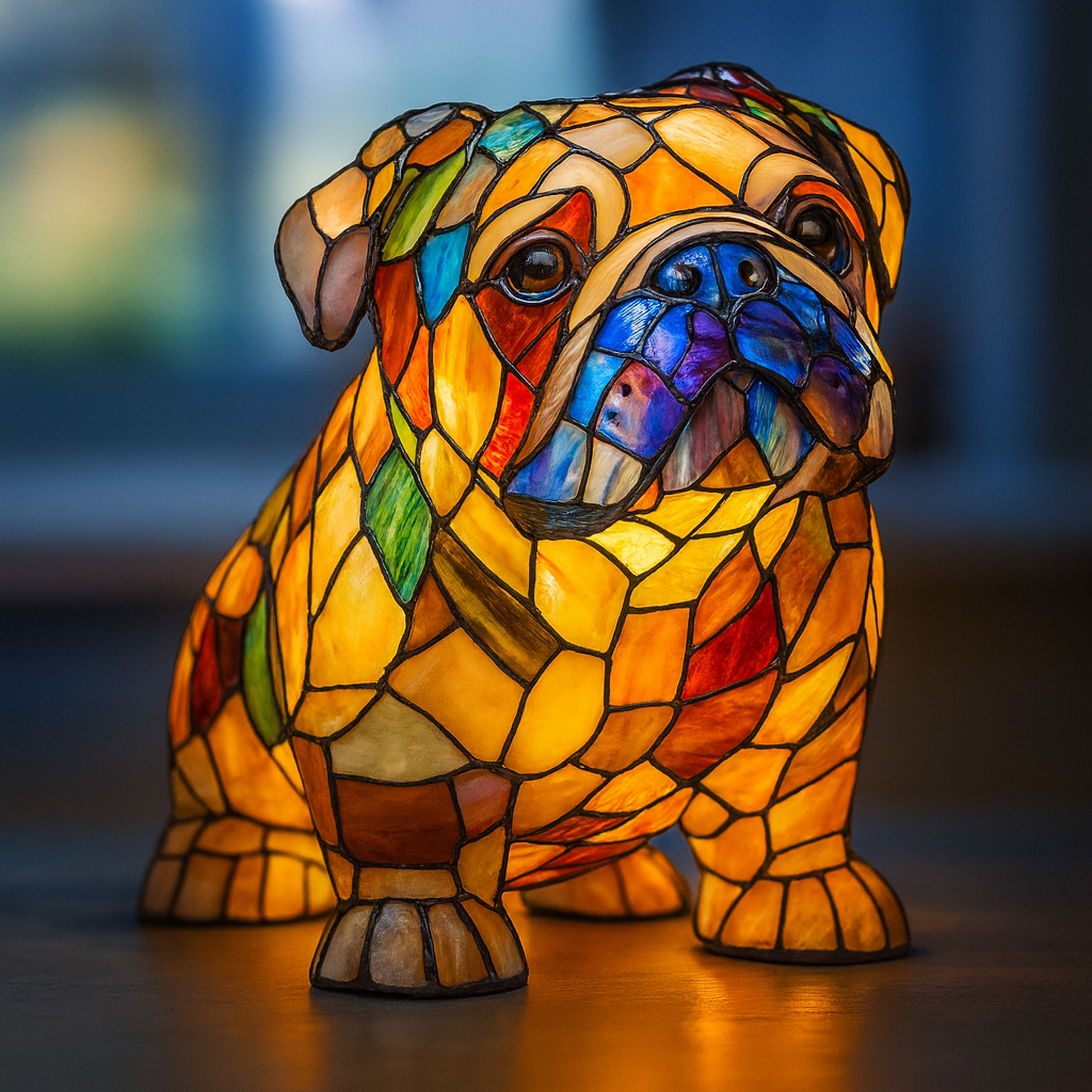 Raposa Encantada – Luminária Artesanal em Vitral