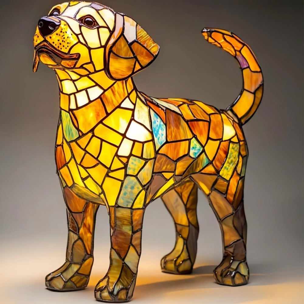 Luminária Artesanal – Aurora, the Labrador of Gentle Eternal Luz