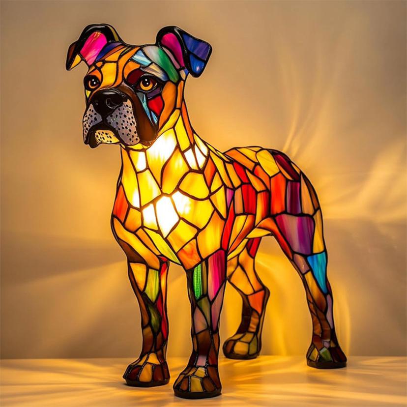 Boxer Aurelia – Luminária Artesanal em Vitral