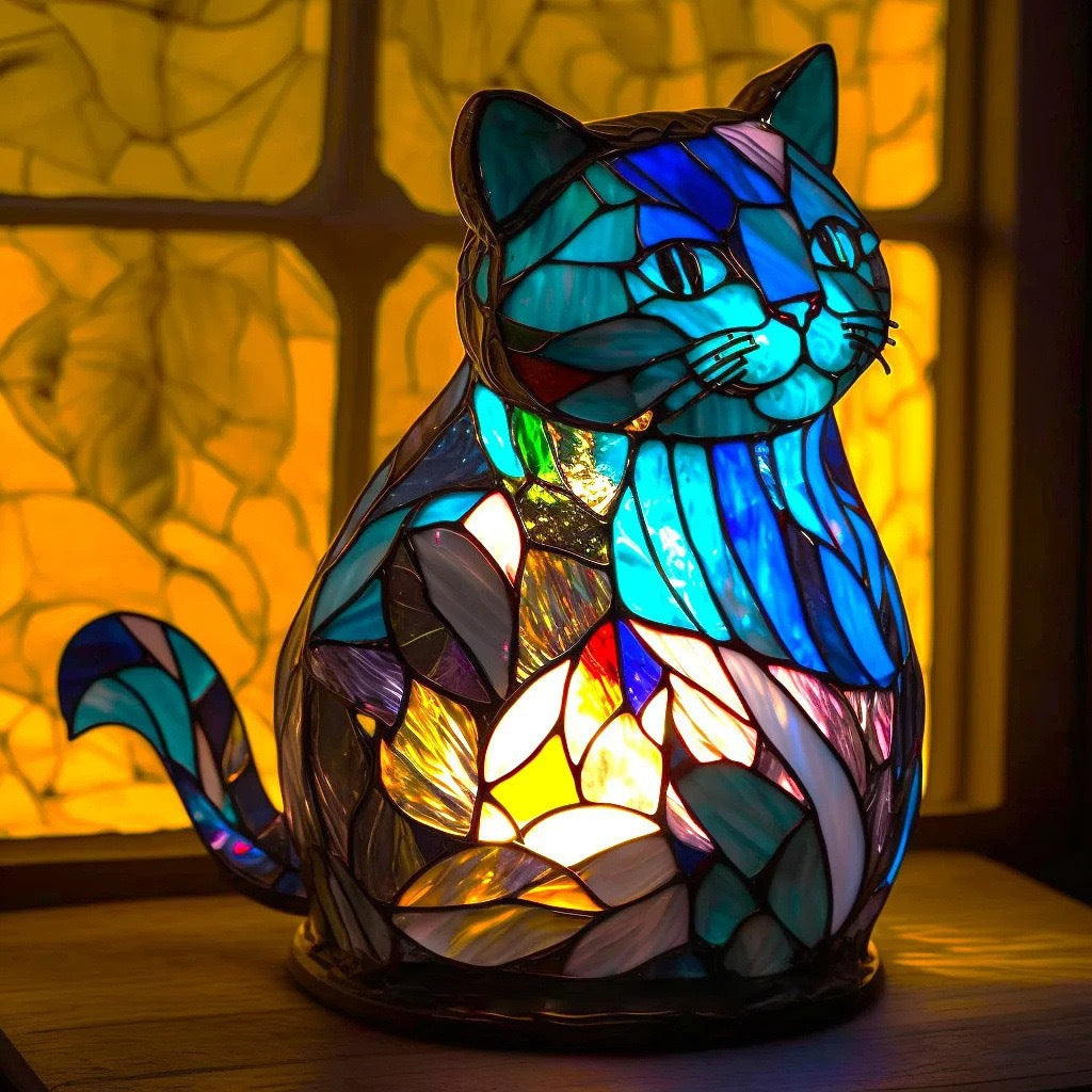 Garfield Aventura – Luminária Artesanal em Vitral
