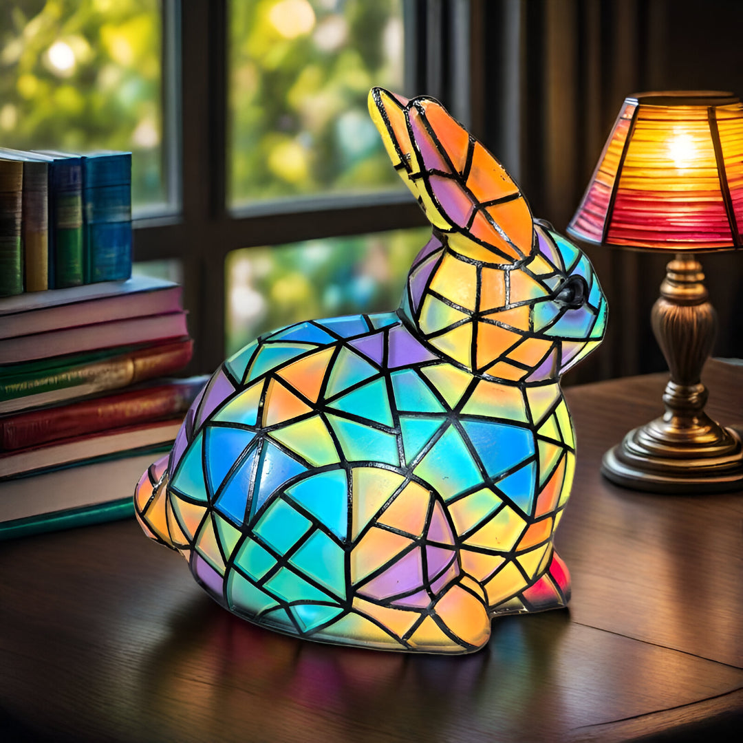 Coelho Tibbe – Luminária Artesanal em Vitral
