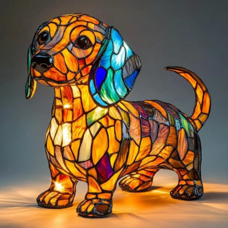 Luminária Artesanal – Radiância – Coração Acolhedor Dachshund (Salsicha)