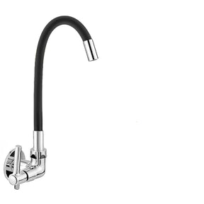 Gourmet Faucet com Jet Cone Duplo, Cozinha Faucet Flexível, Parede Preta, 1/4 Voltar