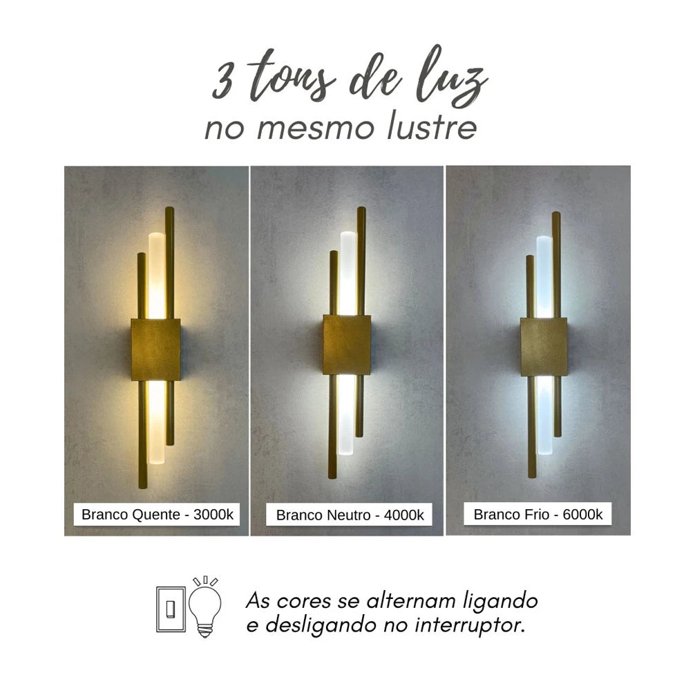 Arandela de parede Led linha cobre