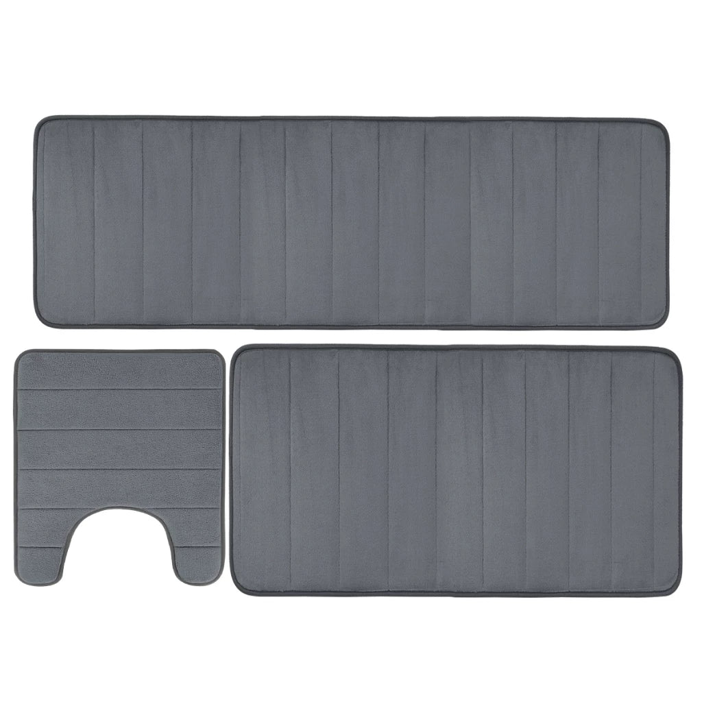 Conjunto de Tapetes Antiderrapantes para Banheiro - 3 Peças
